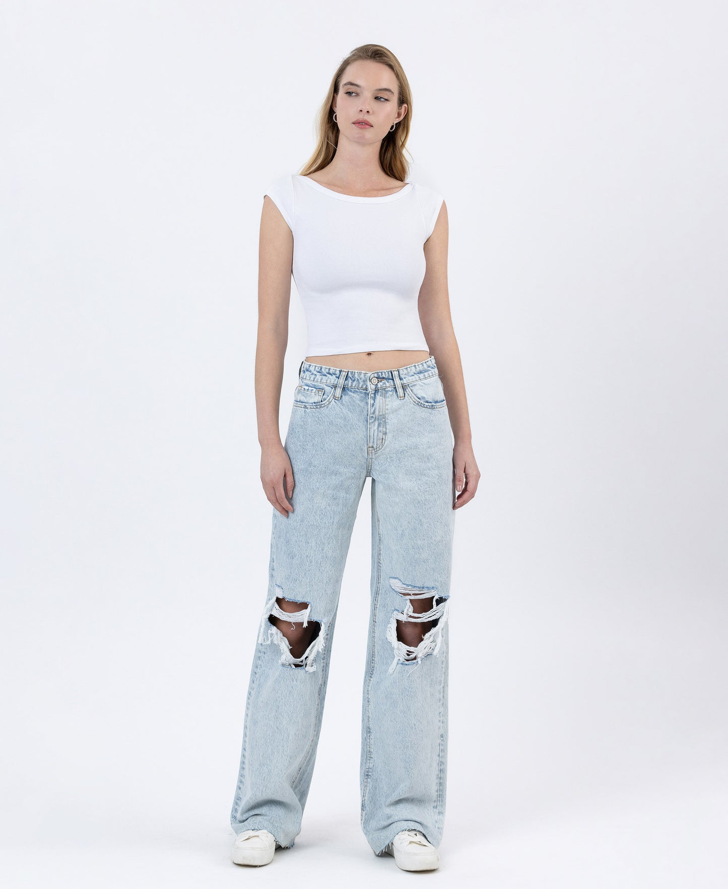 Rejoicer - High Rise Distressed Long Baggy Wide Leg Jeans Rejoicer - High Rise Distressed Long Baggy Wide Leg Jeans