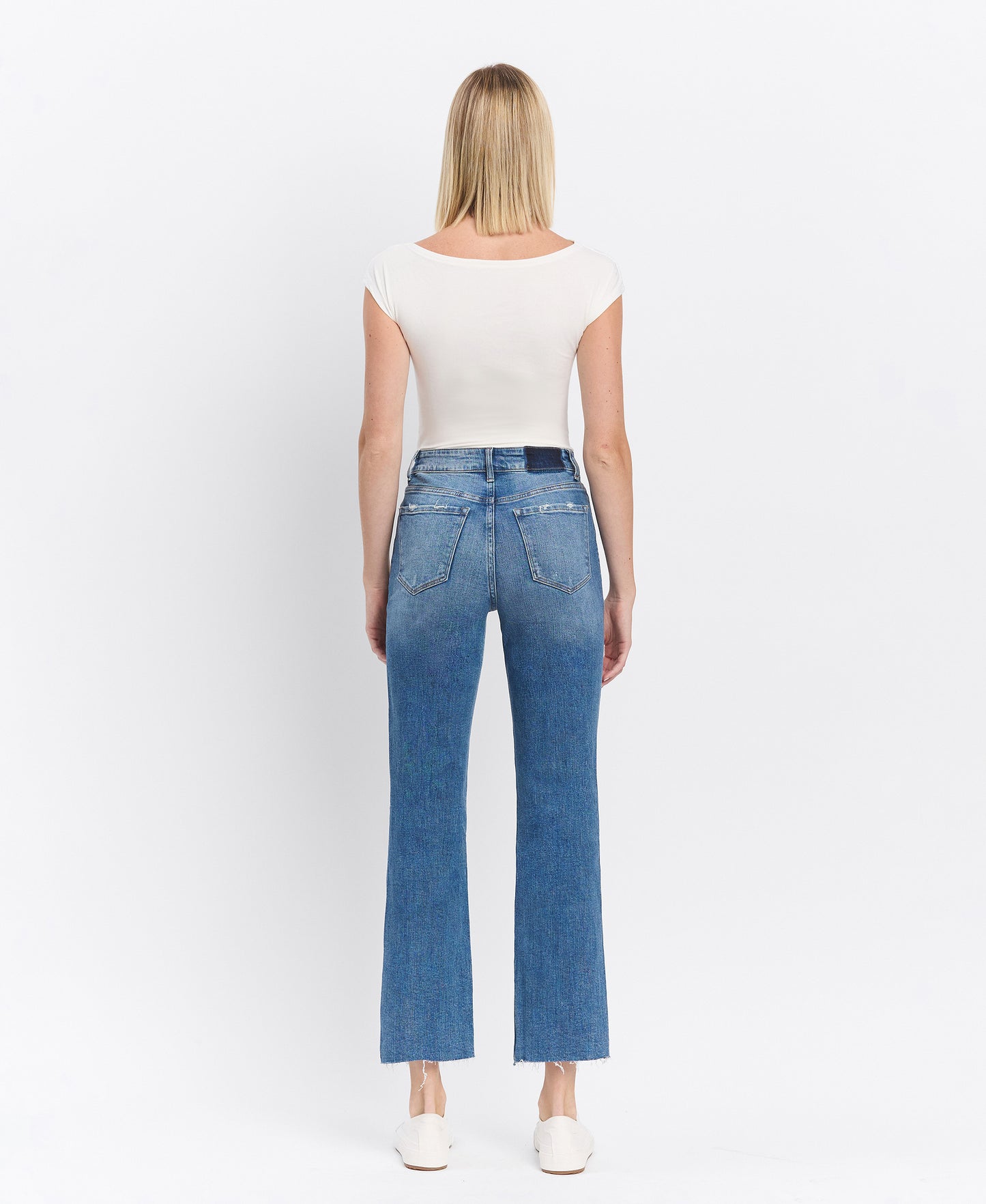 Back product images of Congratulations - Distressed High Rise Ankle Straight Jeans