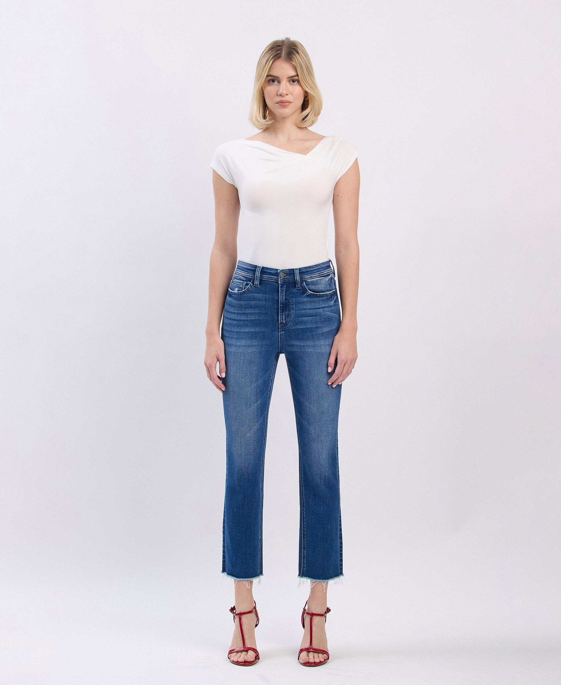 Front product images of A Little Closer - Super High Rise Slim Straight Jeans