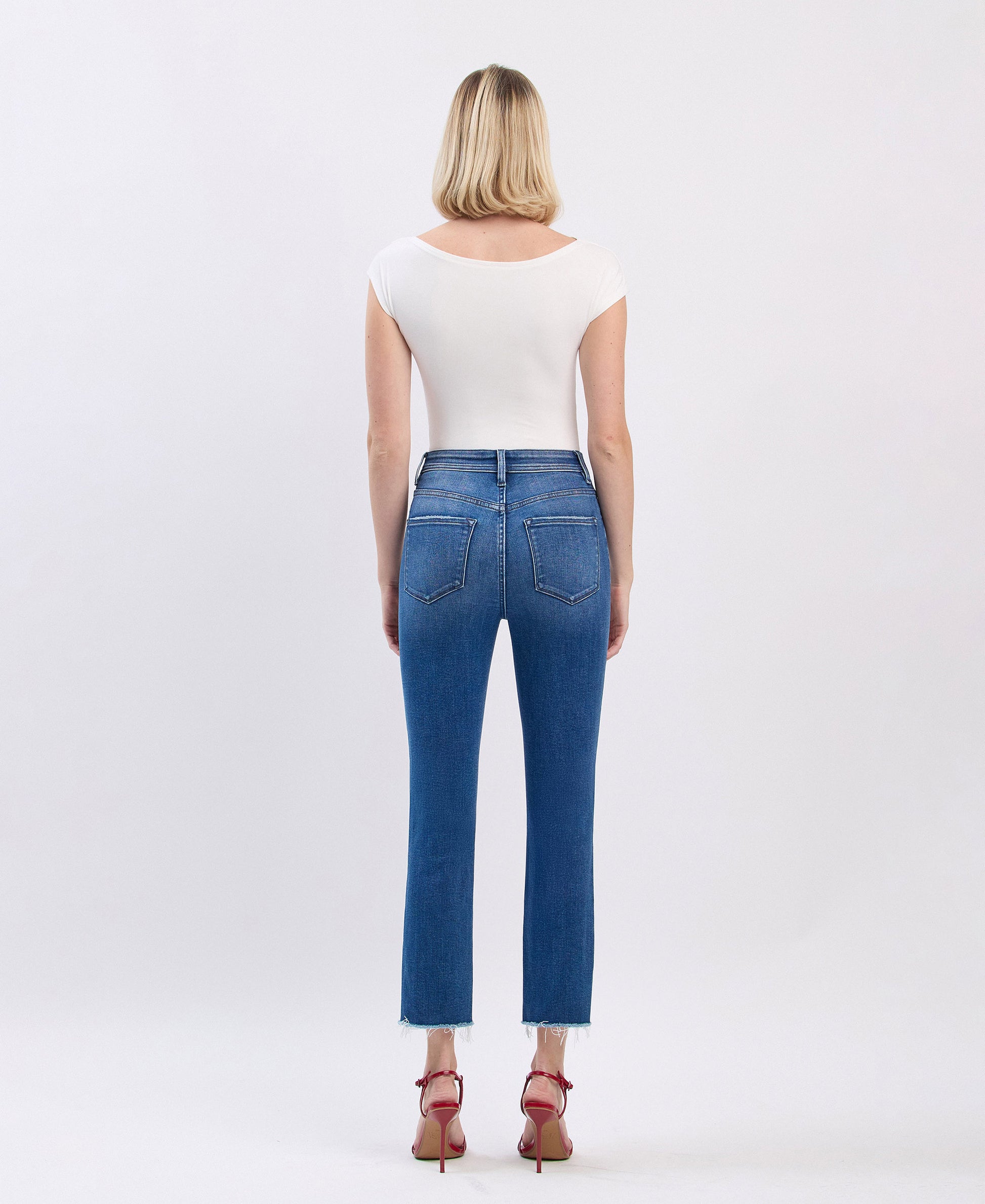 Back product images of A Little Closer - Super High Rise Slim Straight Jeans