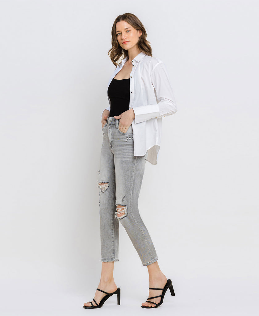 Left 45 degrees product image of Surviving - Super High Rise Mom Jeans