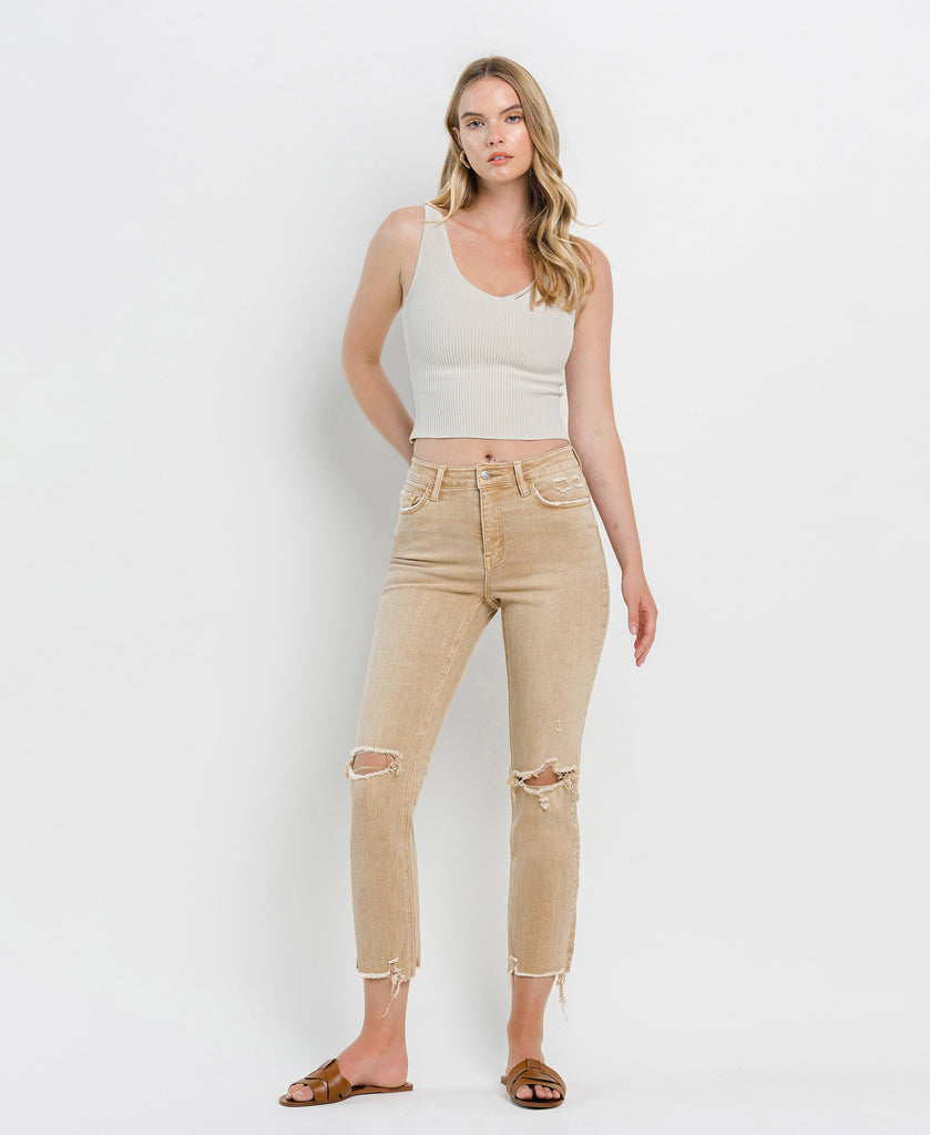 Front product images of Lark - High Rise Ankle Slim Straight Jeans