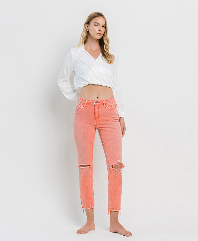 Front product images of Lantana - High Rise Ankle Slim Straight Jeans
