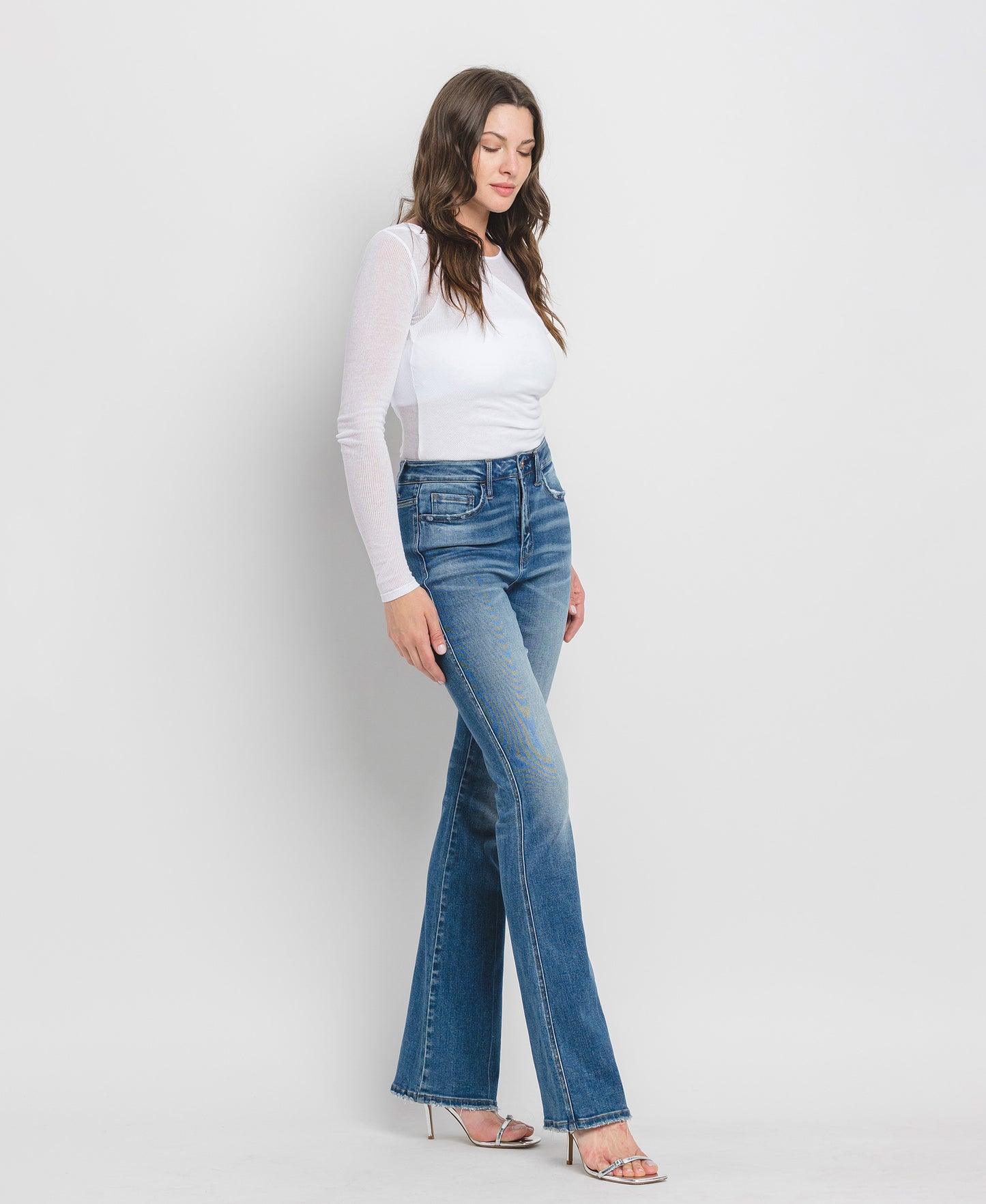 Right 45 degrees product image of Err Free - High Rise Bootcut Flare Jeans