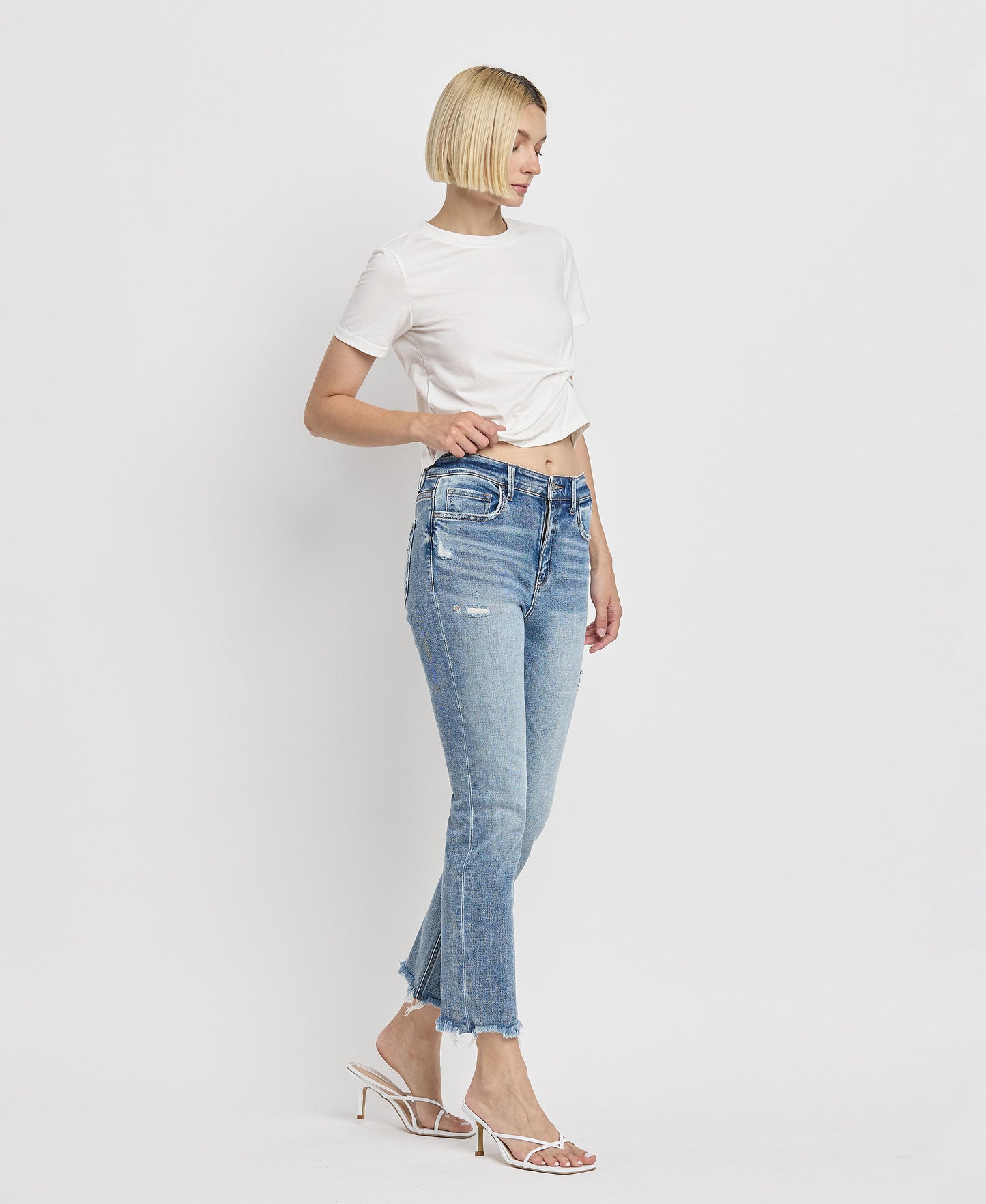 Right 45 degrees product image of Aspiration - High Rise Slim Straight Jeans