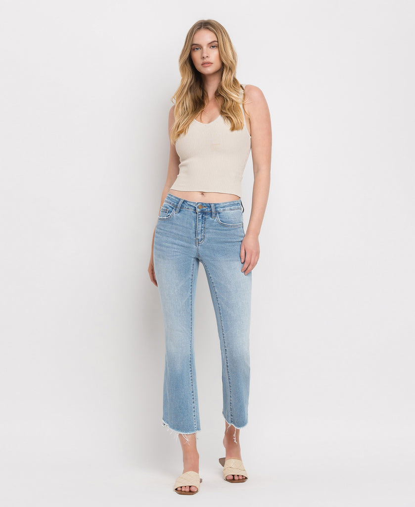 Front product images of Wows - Mid Rise Crop Flare Jeans