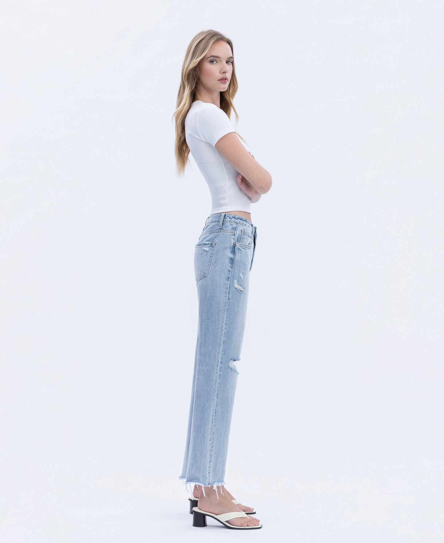 Right side product images of Flexible - Super High Rise Relaxed Straight Jeans