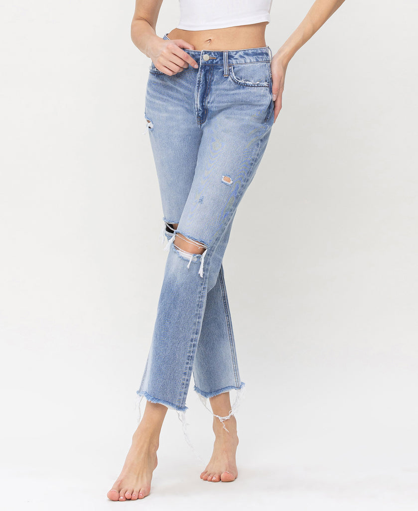 Left 45 degrees product image of Flexible - Super High Rise Relaxed Straight Jeans