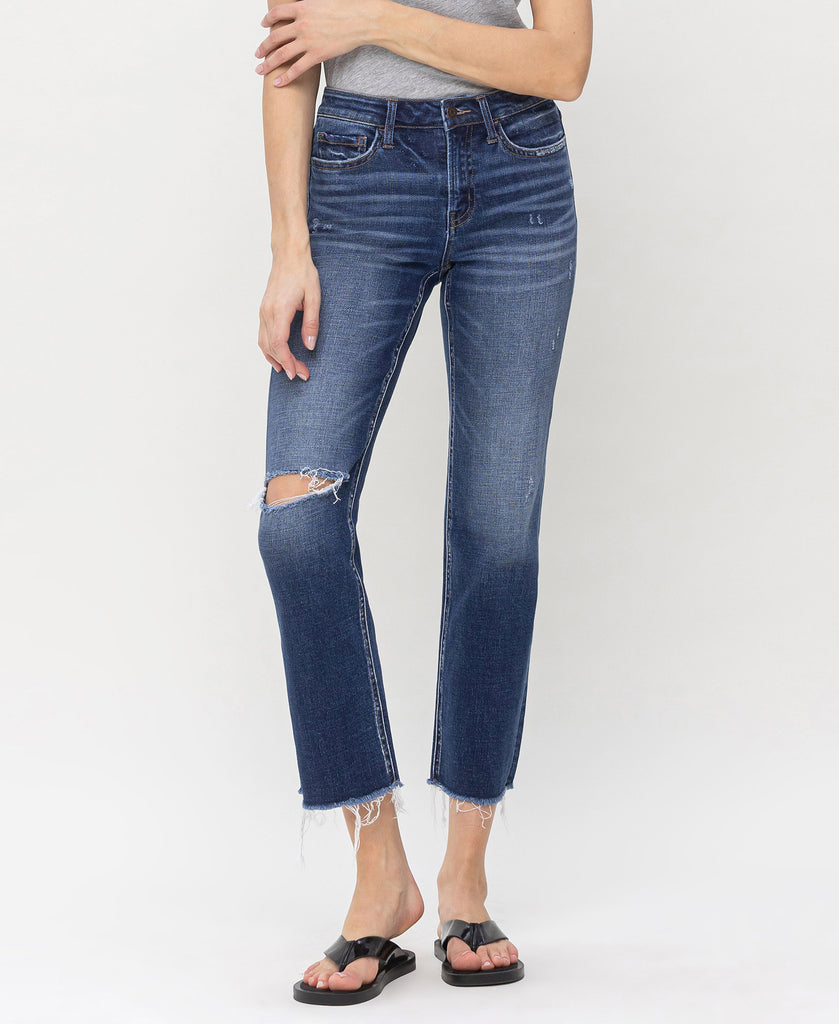 Front product images of Tranquility - Mid Rise Cropped Straight Jeans