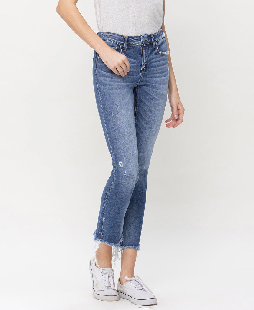 Right 45 degrees product image of Congenial - Mid Rise Crop Slim Straight Jeans