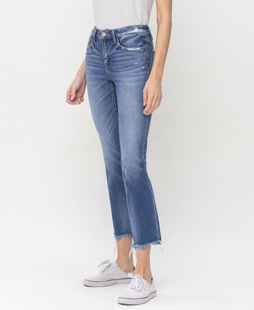 Left 45 degrees product image of Congenial - Mid Rise Crop Slim Straight Jeans