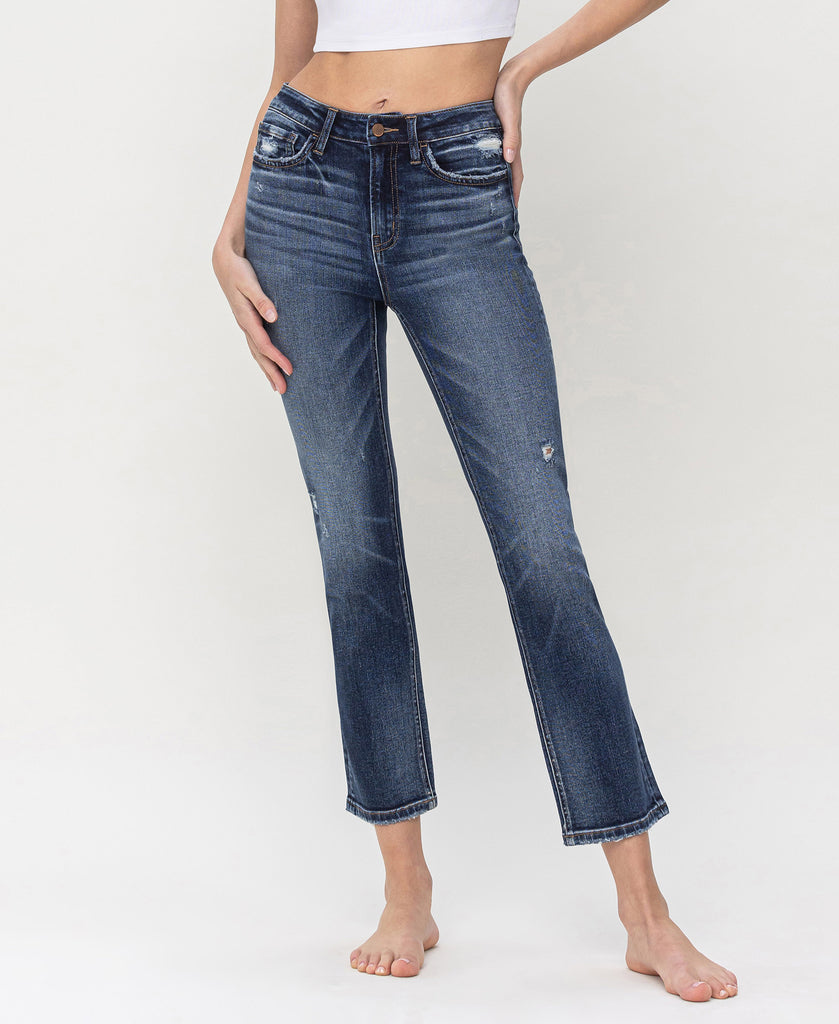 Front product images of Benefactor - High Rise Ankle Slim Straight Jeans