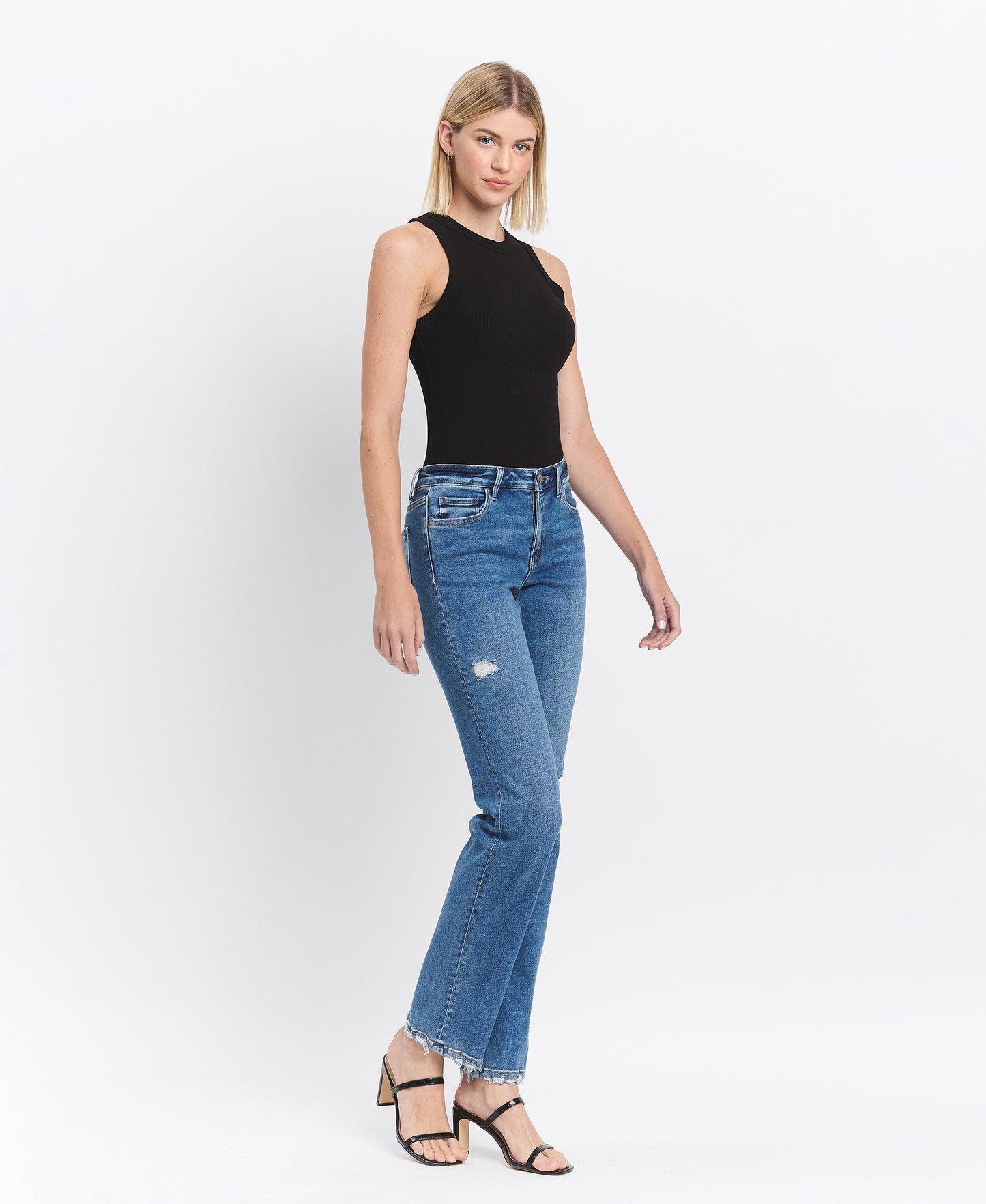 Right 45 degrees product image of Dumbfounding - Mid Rise Regular Straight Jeans