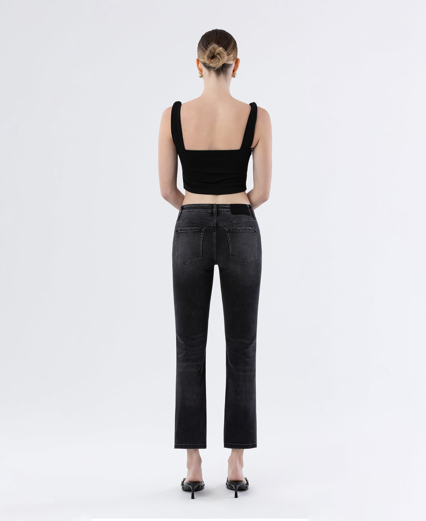 Back product images of Wholeheartedly - Mid Rise Cropped Slim Straight Jeans