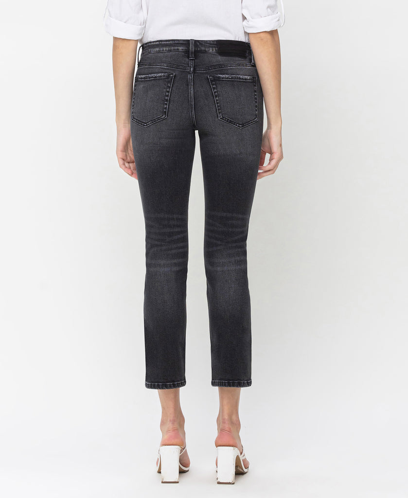 Back product images of Wholeheartedly - Mid Rise Cropped Slim Straight Jeans