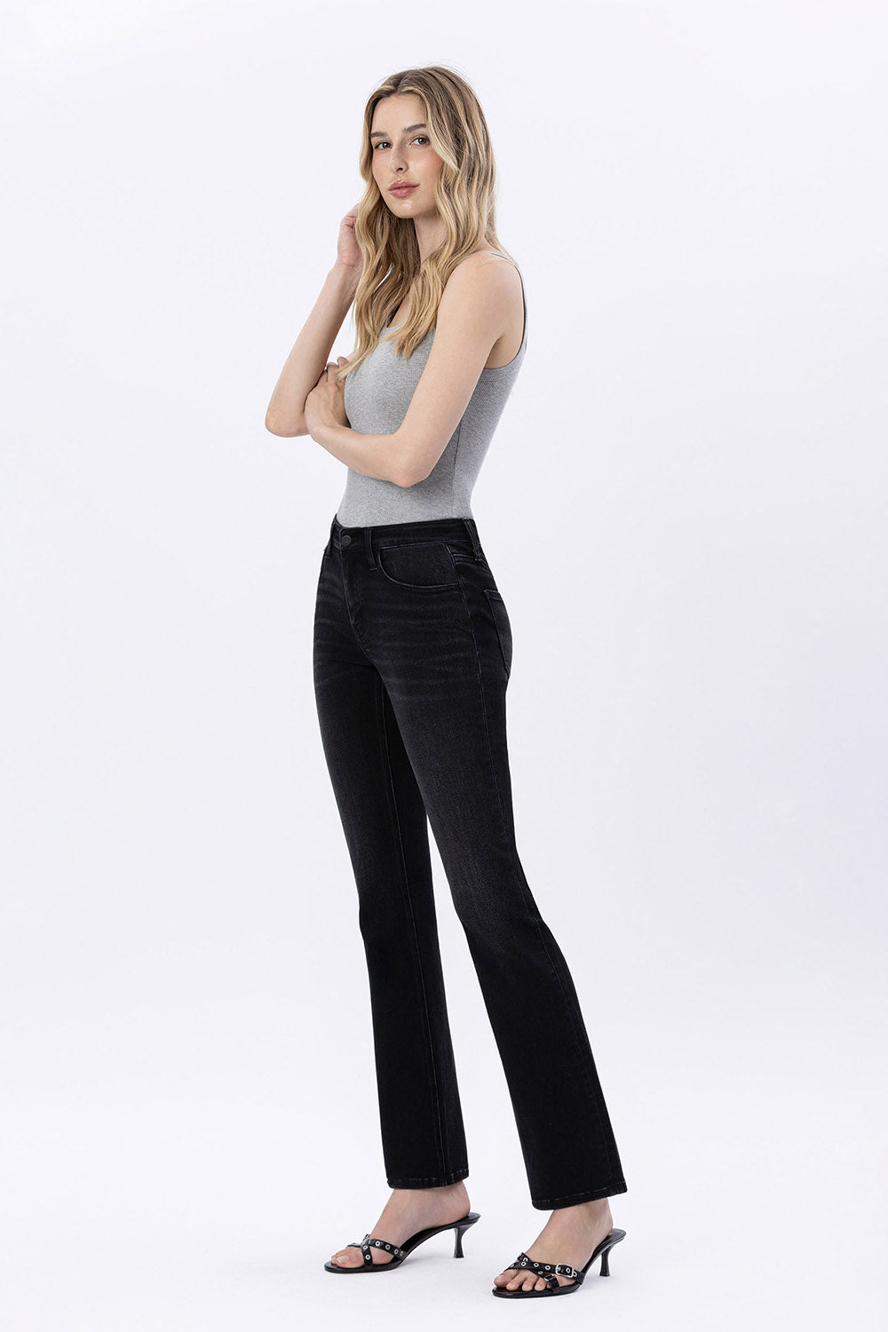 Left 45 degrees product image of Evaluative - Mid Rise Bootcut Jeans