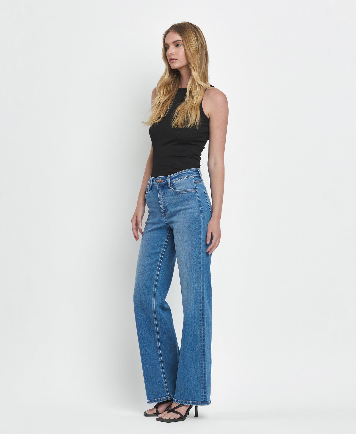 Left 45 degrees product image of Refinery - High Rise Wide Leg Jeans
