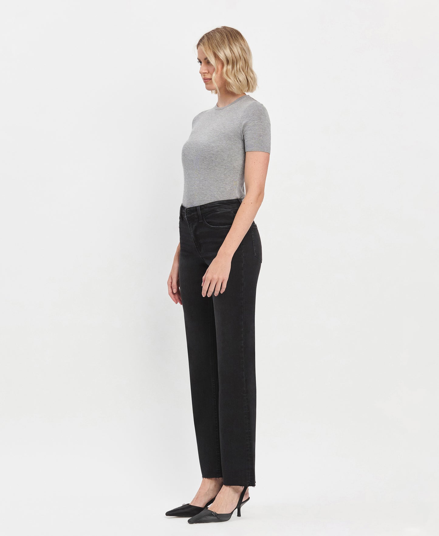 Left 45 degrees product image of Smooth - High Rise Slim Wide Jeans