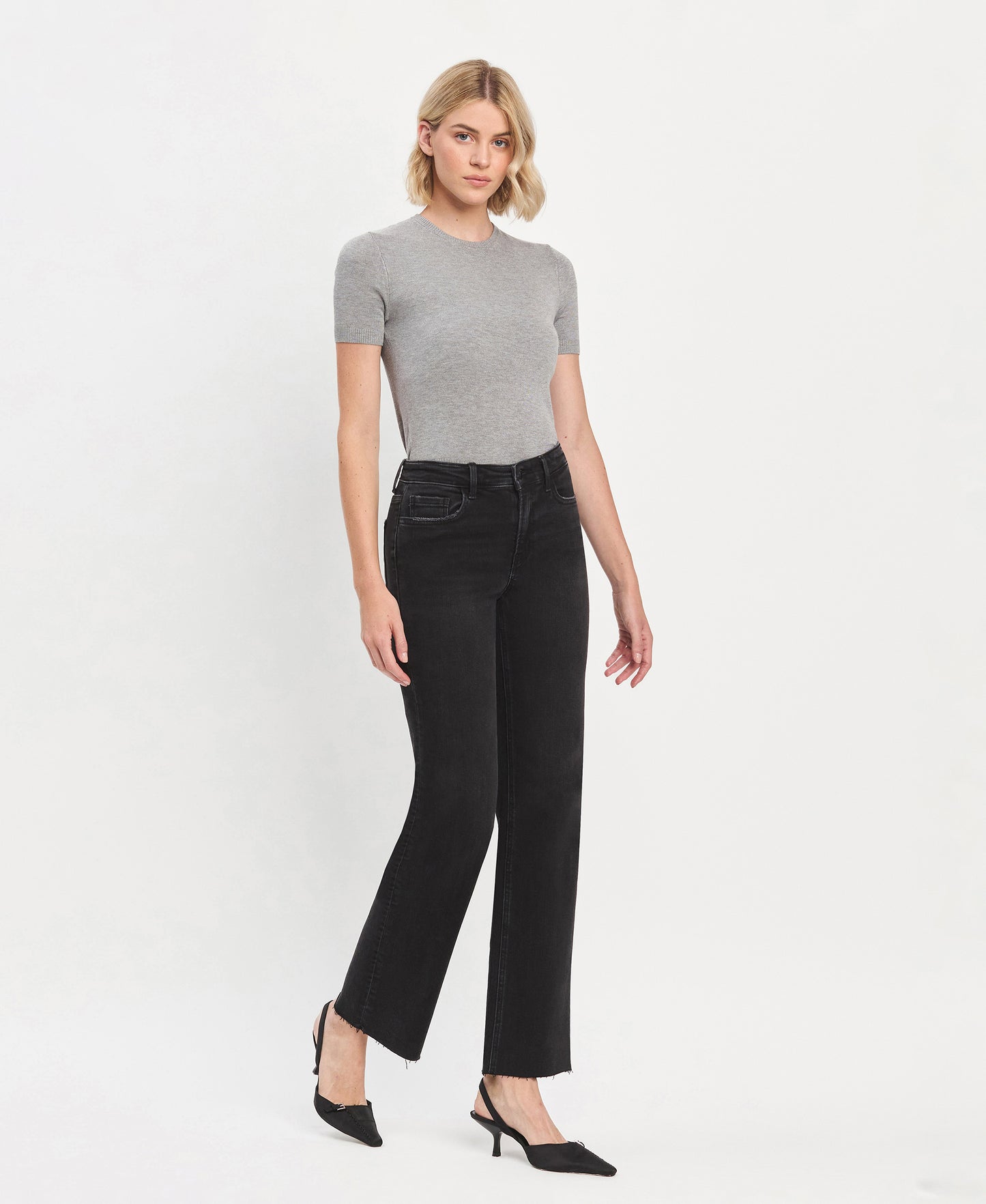 Right 45 degrees product image of Smooth - High Rise Slim Wide Jeans