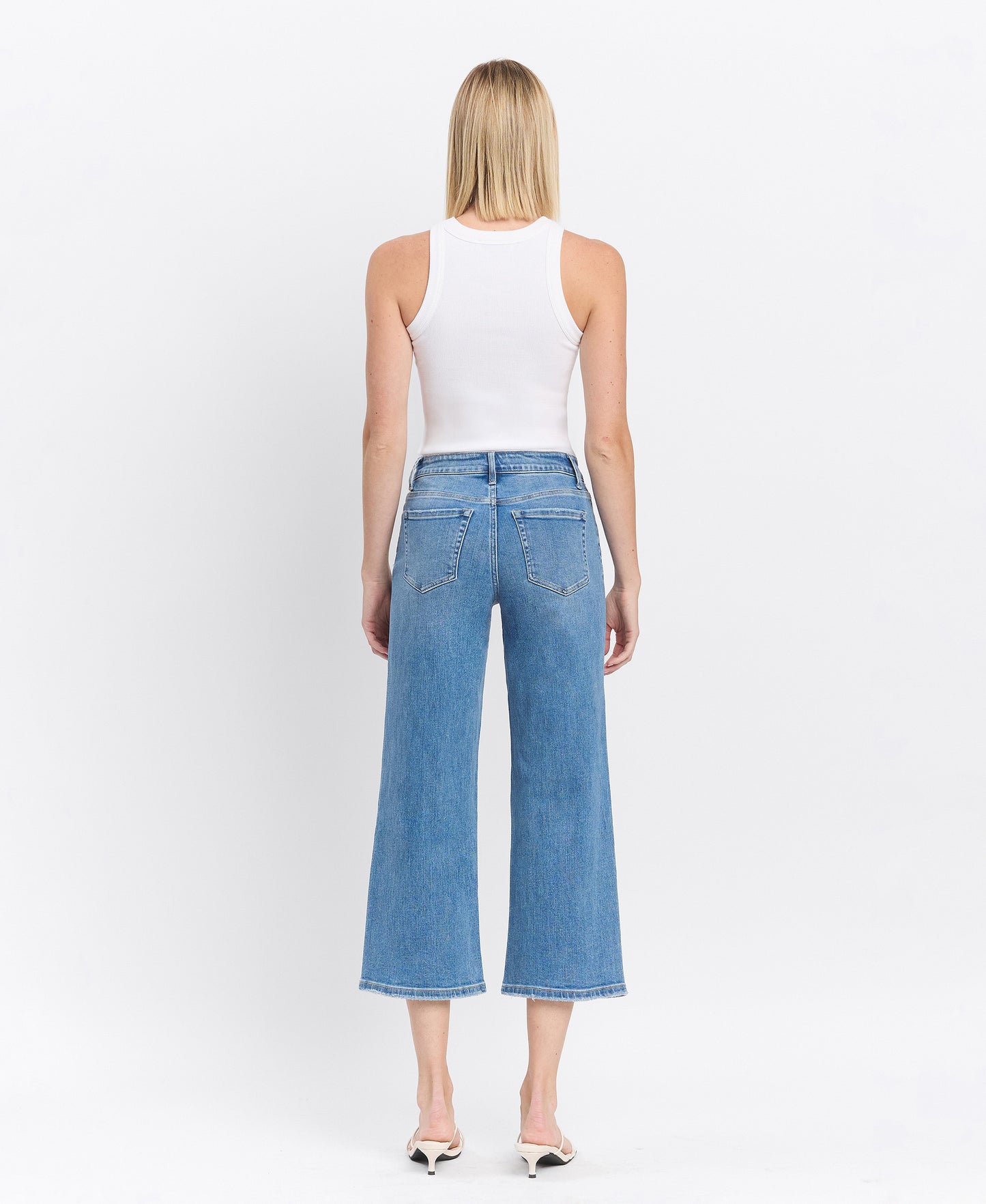 Back product images of Beckoned - High Rise Crop Wide Leg Jeans