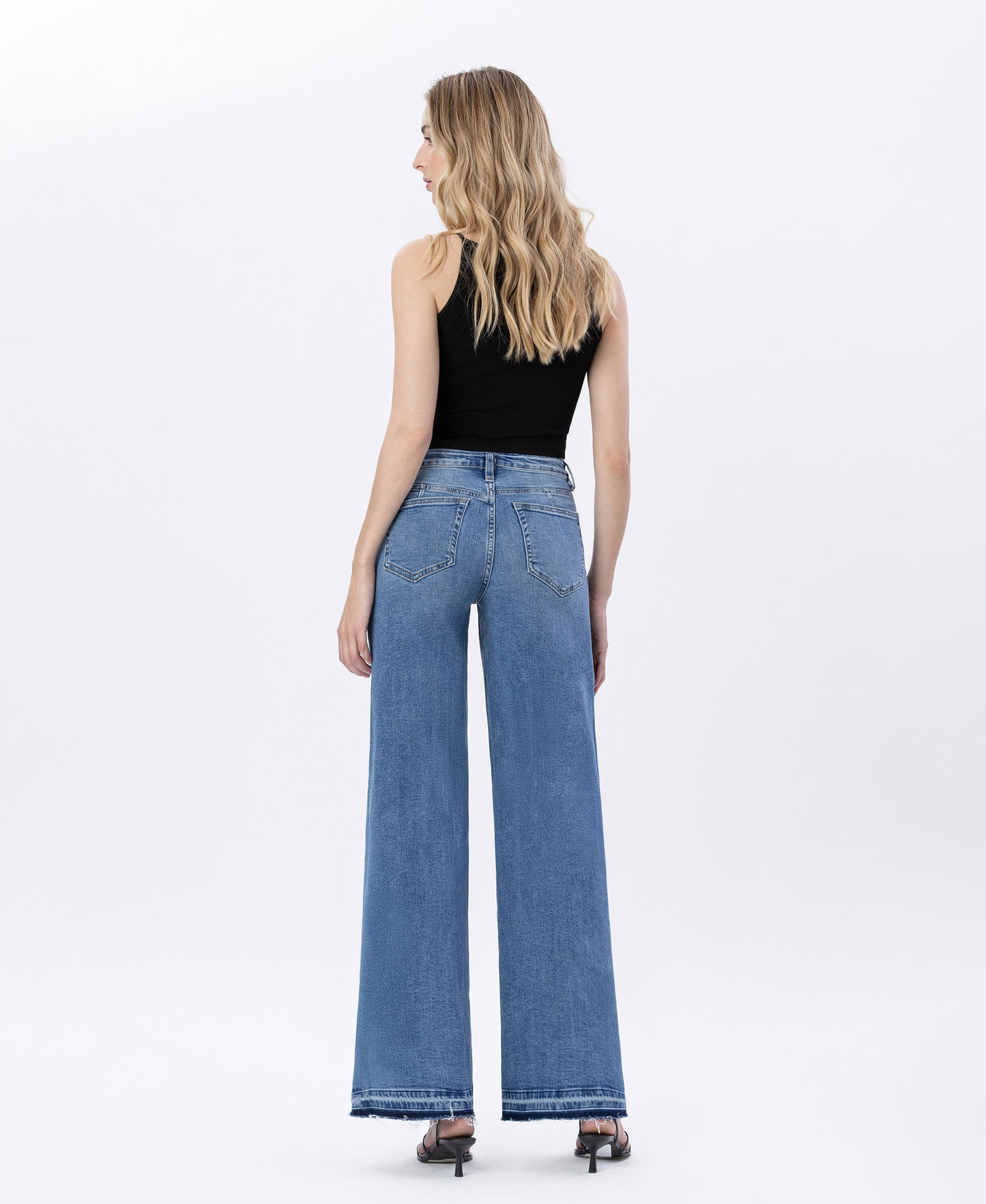 Back product images of Resolute - Super High Rise Split Seam Wide Leg Jeans