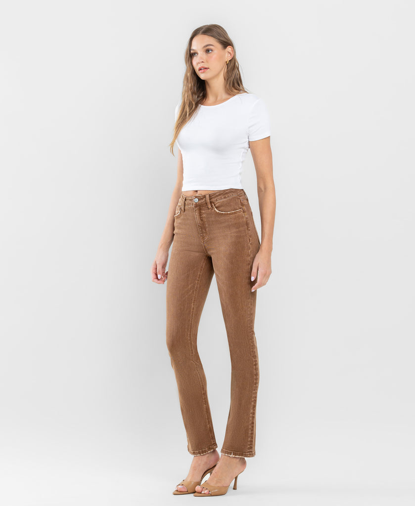 Left 45 degrees product image of Toffee - High Rise Slim Straight Jeans