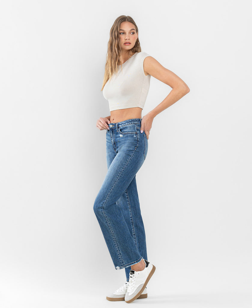 Left 45 degrees product image of Lover - Super High Rise Relaxed Straight Jeans
