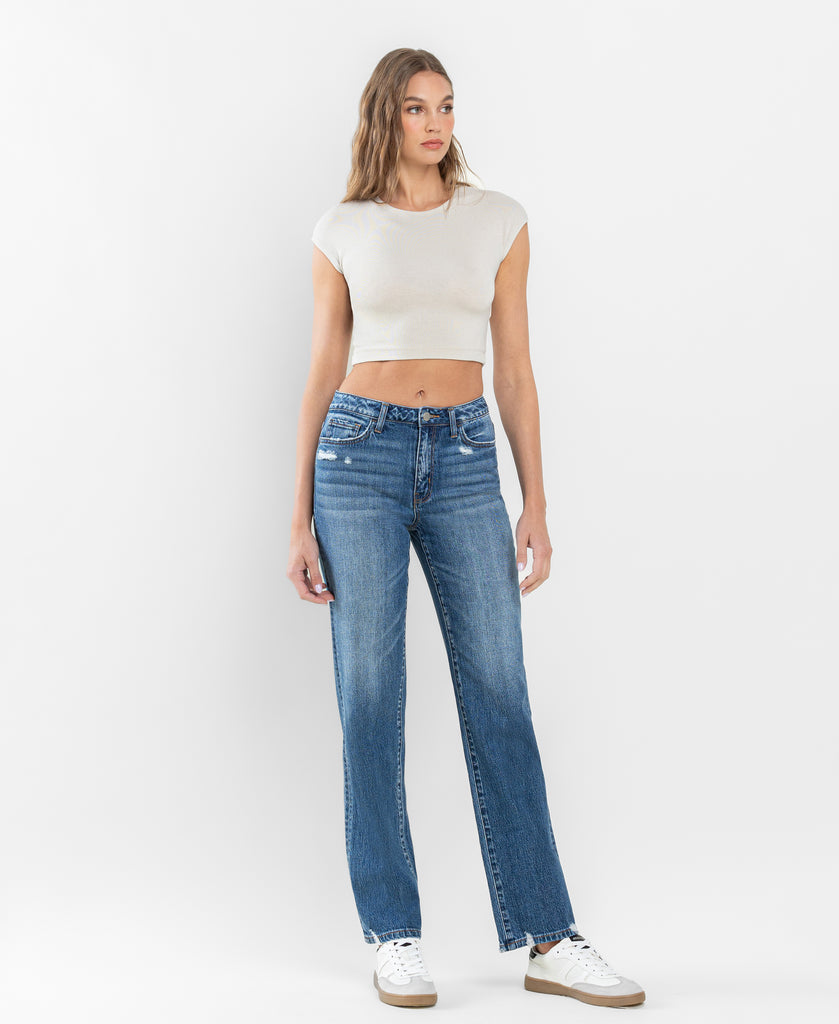 Right 45 degrees product image of Lover - Super High Rise Relaxed Straight Jeans