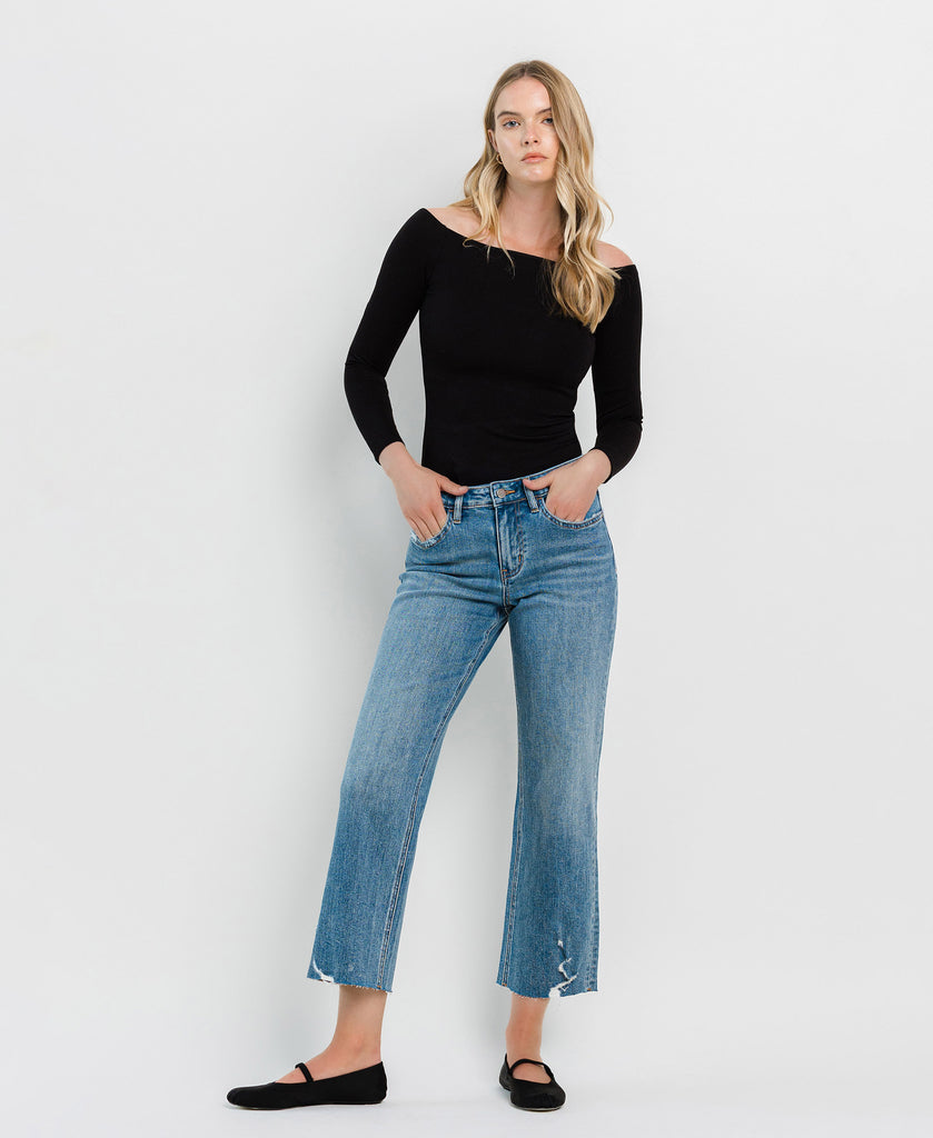 Front product images of Brandon Mountain - High Rise Crop Straight Jeans