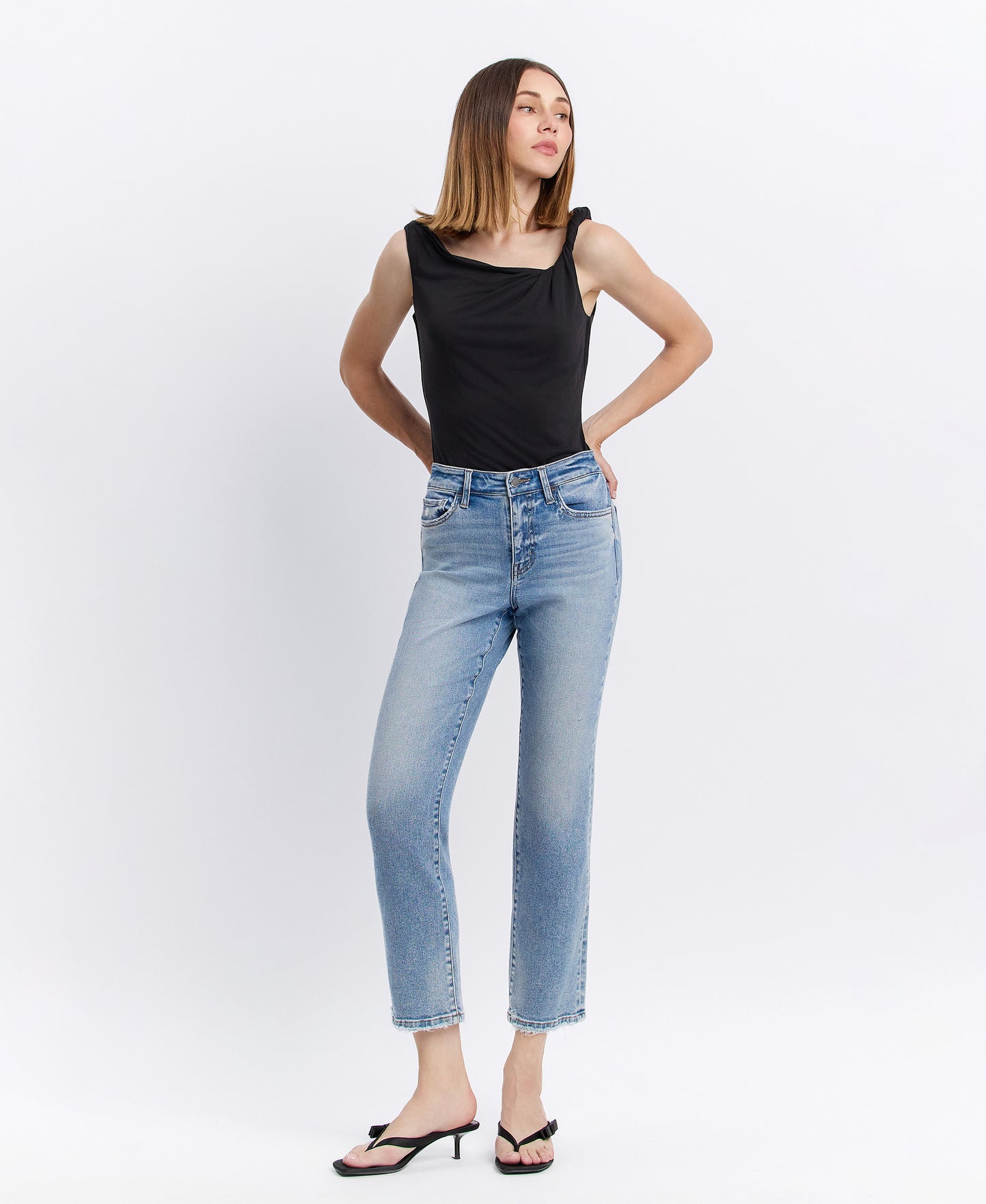 Front product images of Sweetheart- High Rise Regular Straight Jeans