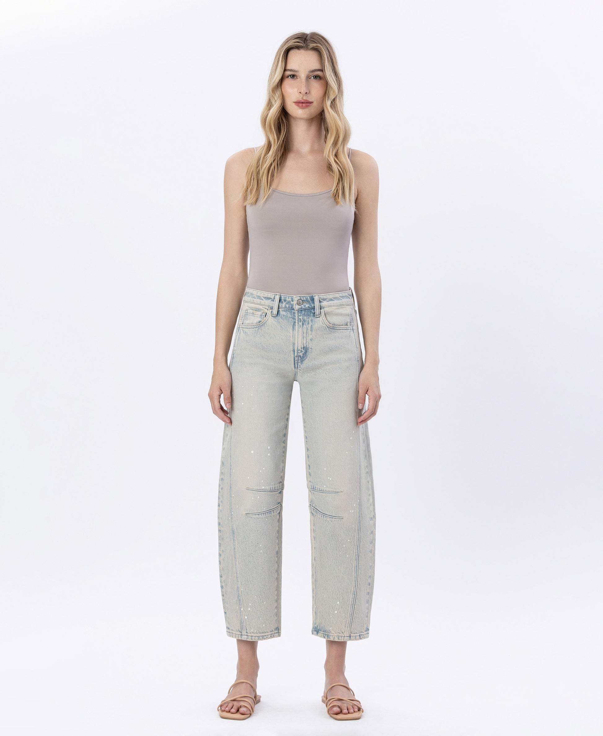 Front product images of Handier - High Rise Barrel Leg Jeans