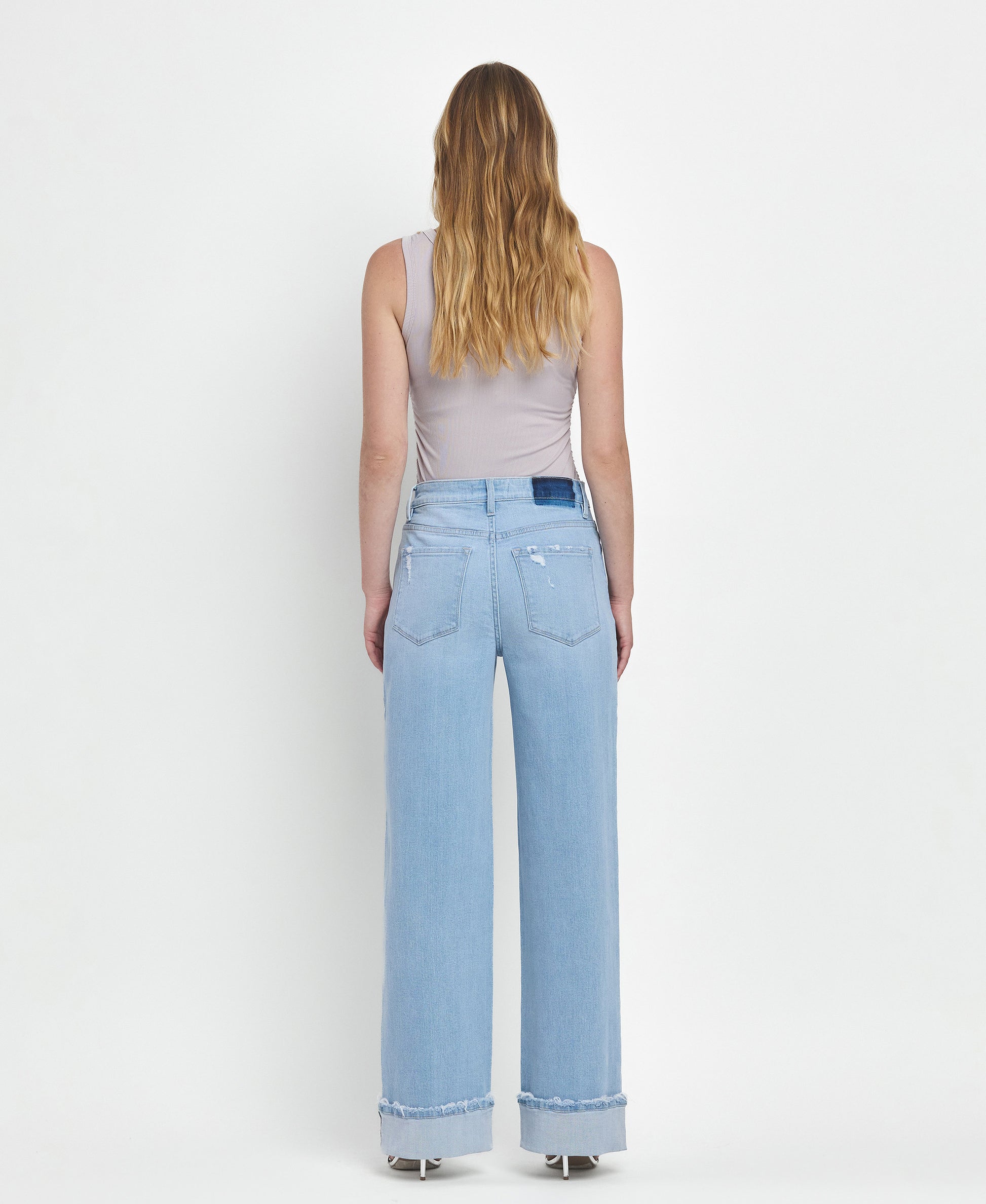 Back product images of Intrepid - Super High Rise Cuffed Baggy Wide Leg Jeans