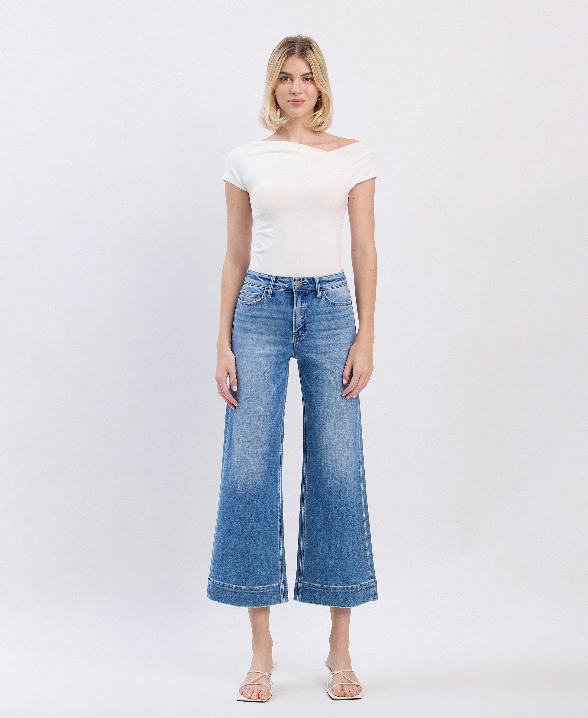 Front product images of Onsite - High Rise Crop Wide Leg Jeans