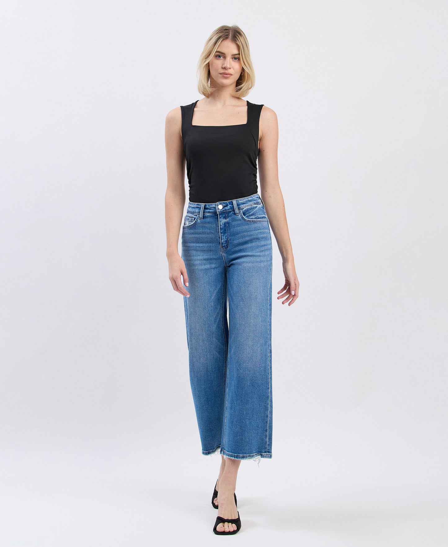 Front product images of Blue Soul - High Rise Crop Wide Jeans