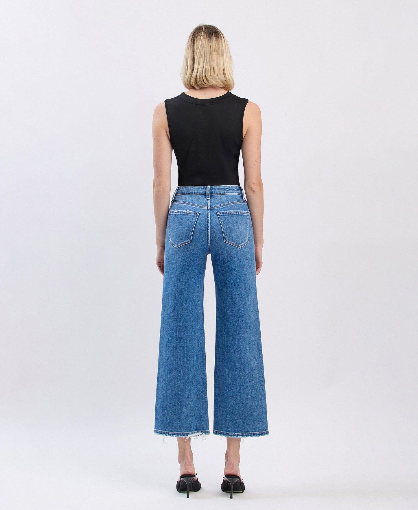 Back product images of Blue Soul - High Rise Crop Wide Jeans