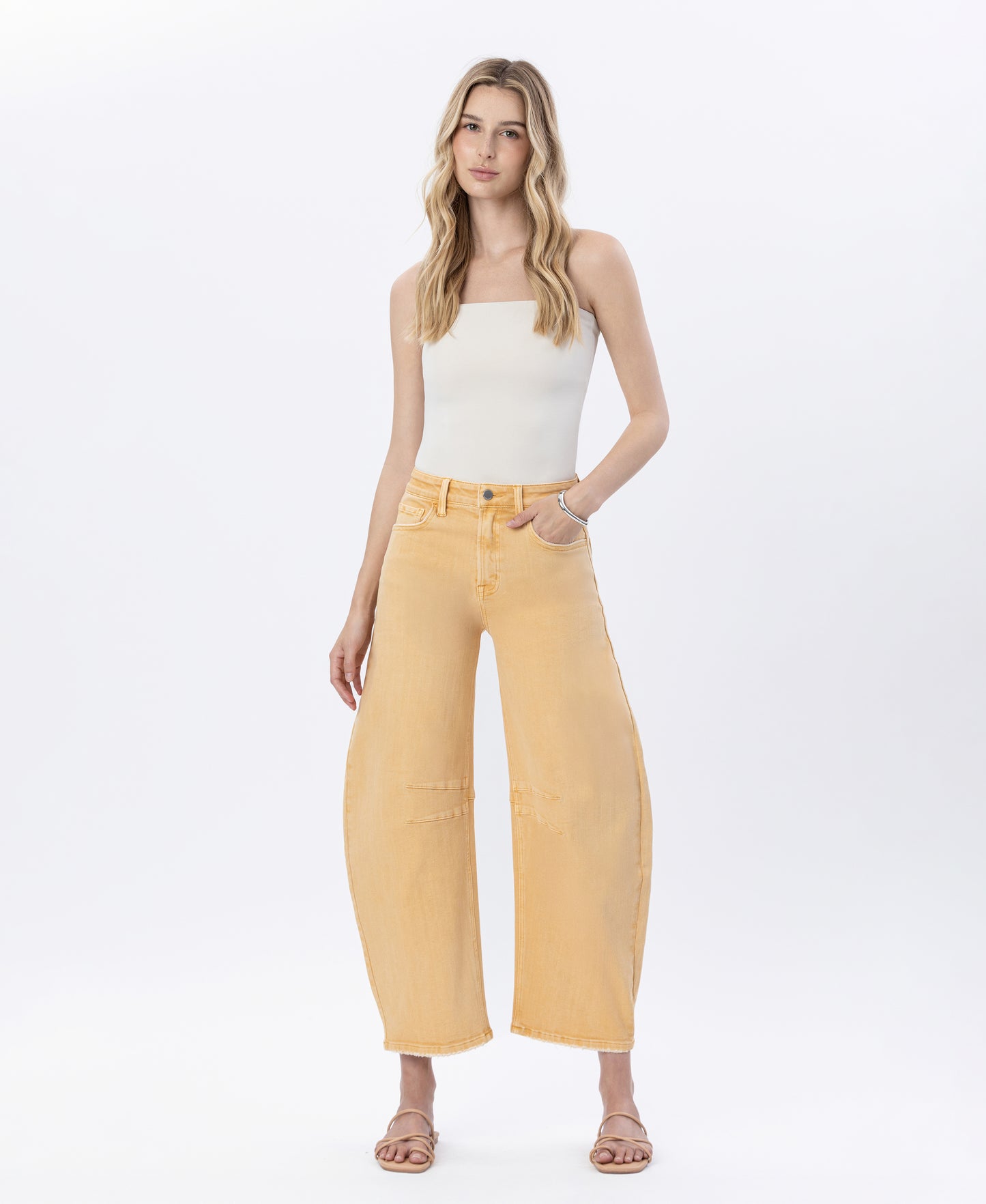 Front product images of Wheat - Super High Rise Horseshoe Jeans