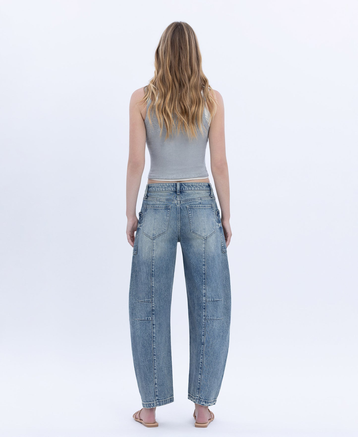 Back product images of Serene Lustre - High Rise Crop Dart Barrel Jeans