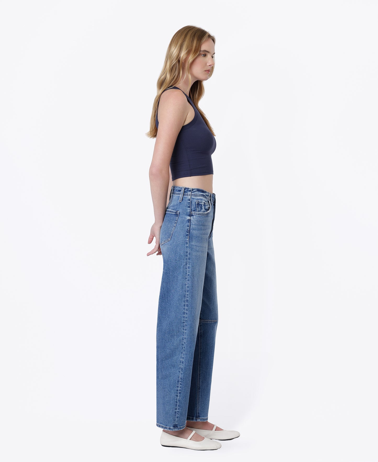 Right side product images of Stirring - Super High Rise Ankle Barrel Jeans