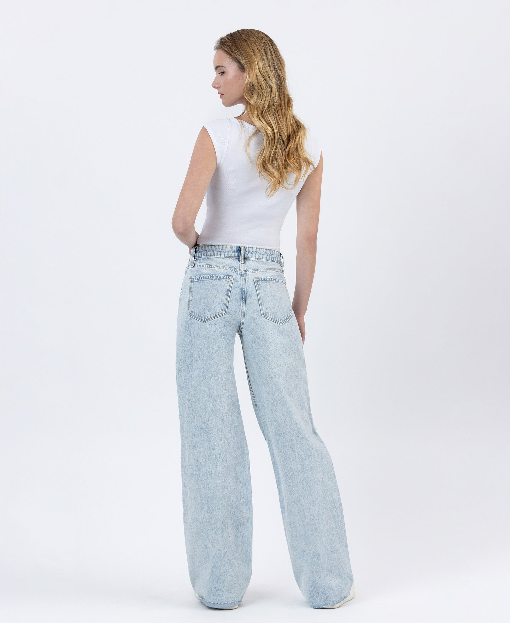 Back product images of Rejoicer - High Rise Distressed Long Baggy Wide Leg Jeans