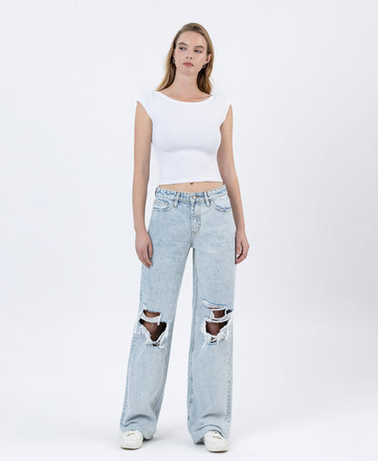 Rejoicer - High Rise Distressed Long Baggy Wide Leg Jeans Rejoicer - High Rise Distressed Long Baggy Wide Leg Jeans