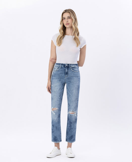 Front product images of West Side - High Rise Crop Straight Jeans