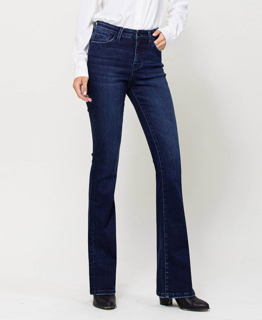 Right 45 degrees product image of Come Closer - High Rise Mini Flare Jeans
