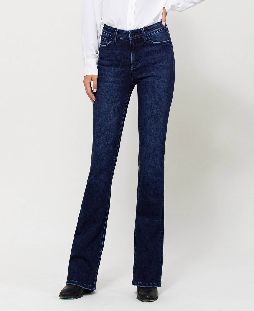 Front product images of Come Closer - High Rise Mini Flare Jeans
