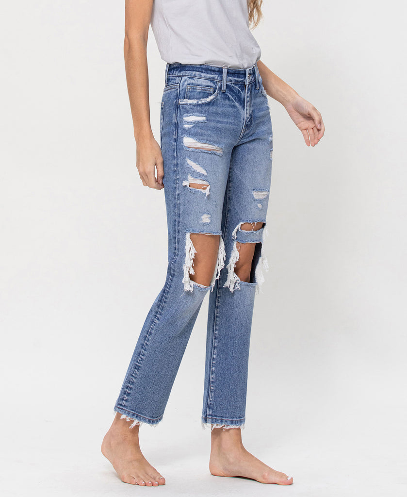 Right 45 degrees product image of Brighten - High Rise Crop Straight Jeans
