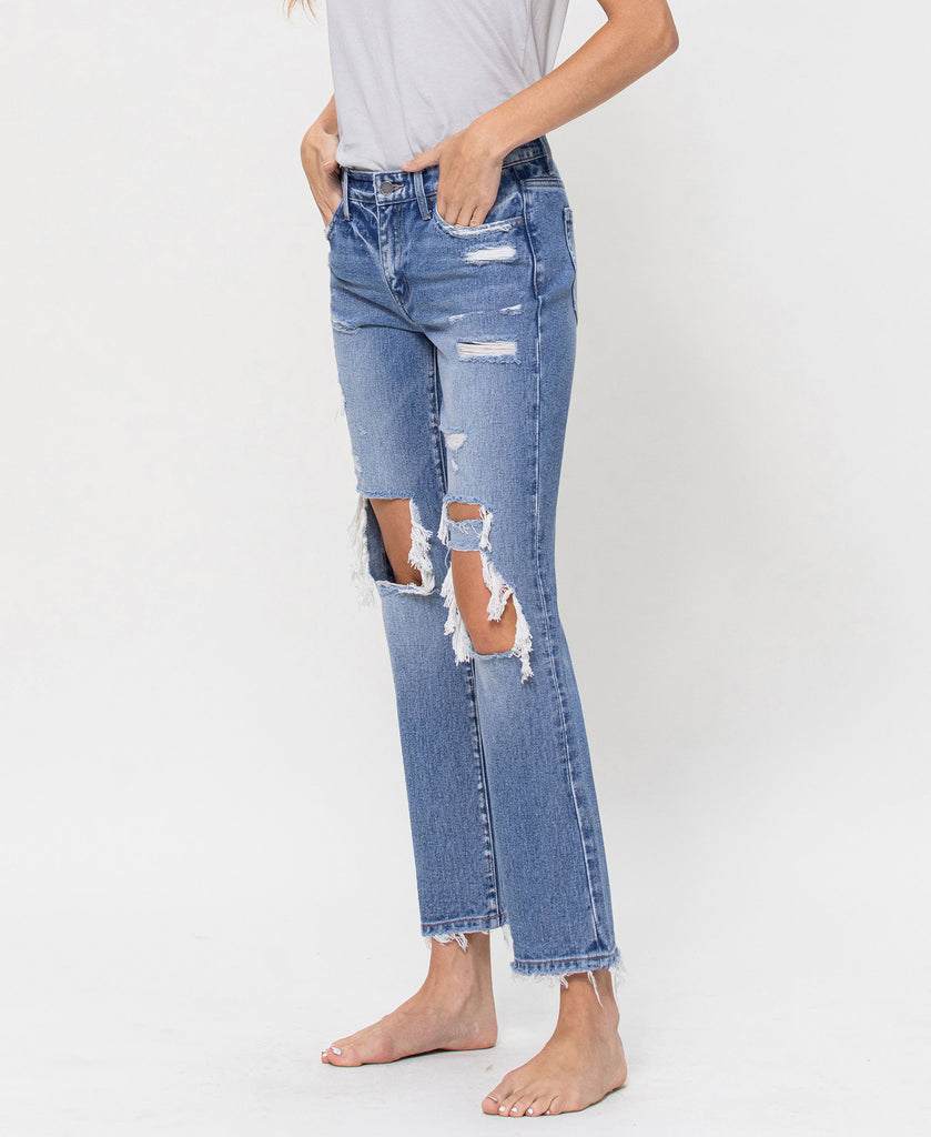 Left 45 degrees product image of Brighten - High Rise Crop Straight Jeans