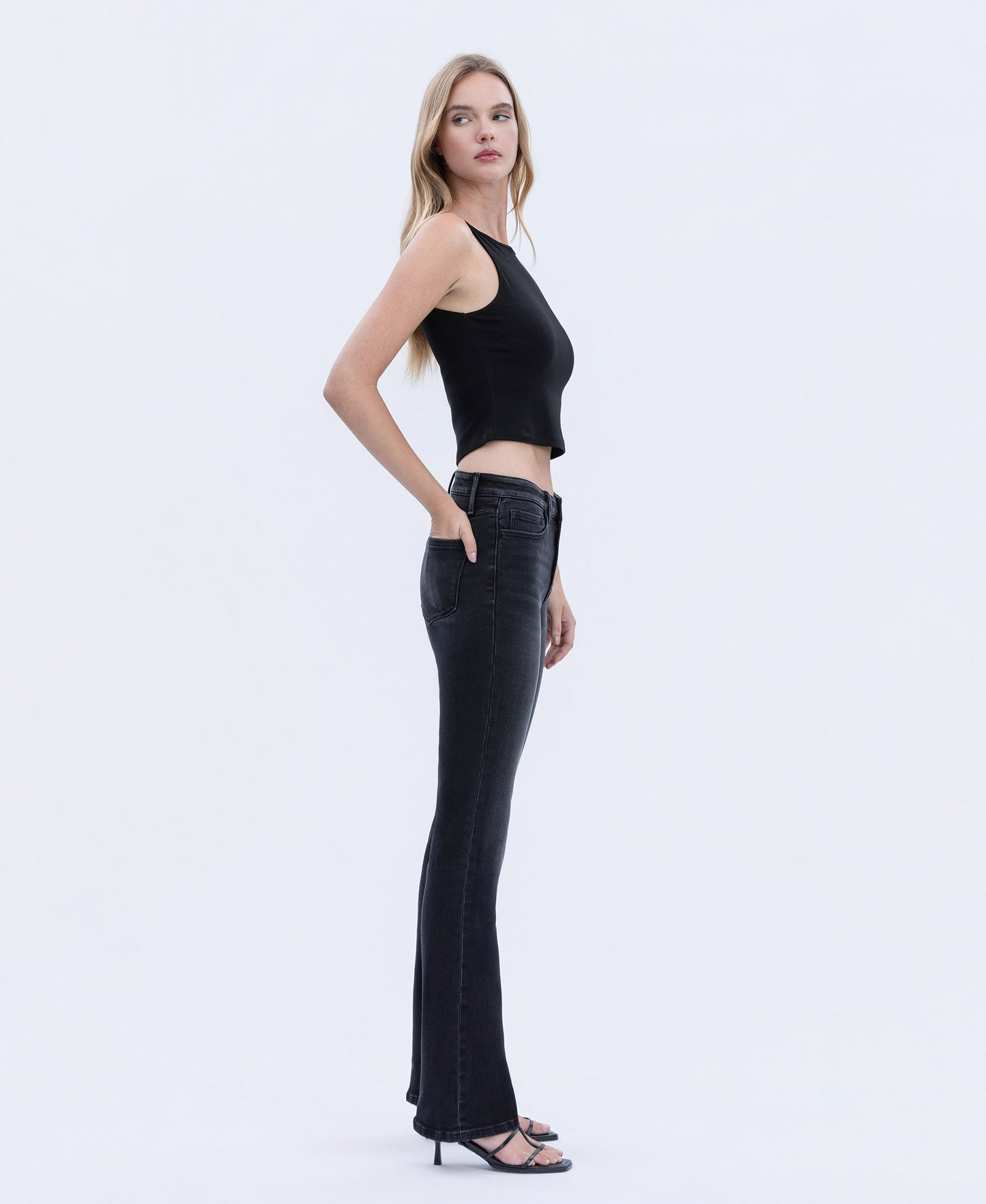 Right 45 degrees product image of Significant - High Rise Full Length Slim Bootcut Jeans
