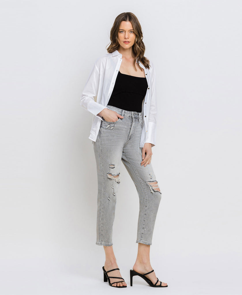 Right 45 degrees product image of Surviving - Super High Rise Mom Jeans