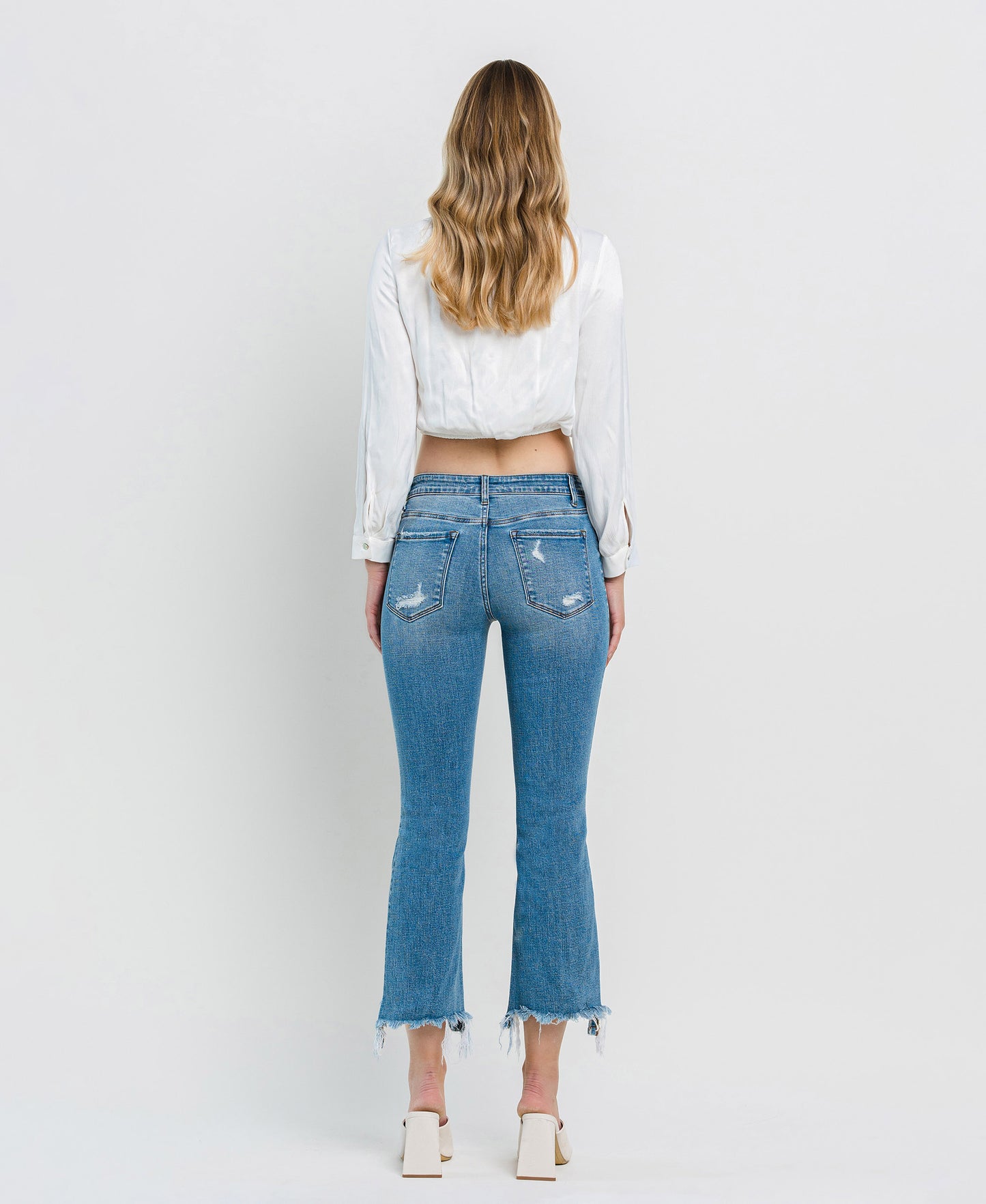 Back product images of Bletilla - Mid Rise Flare Denim Jeans