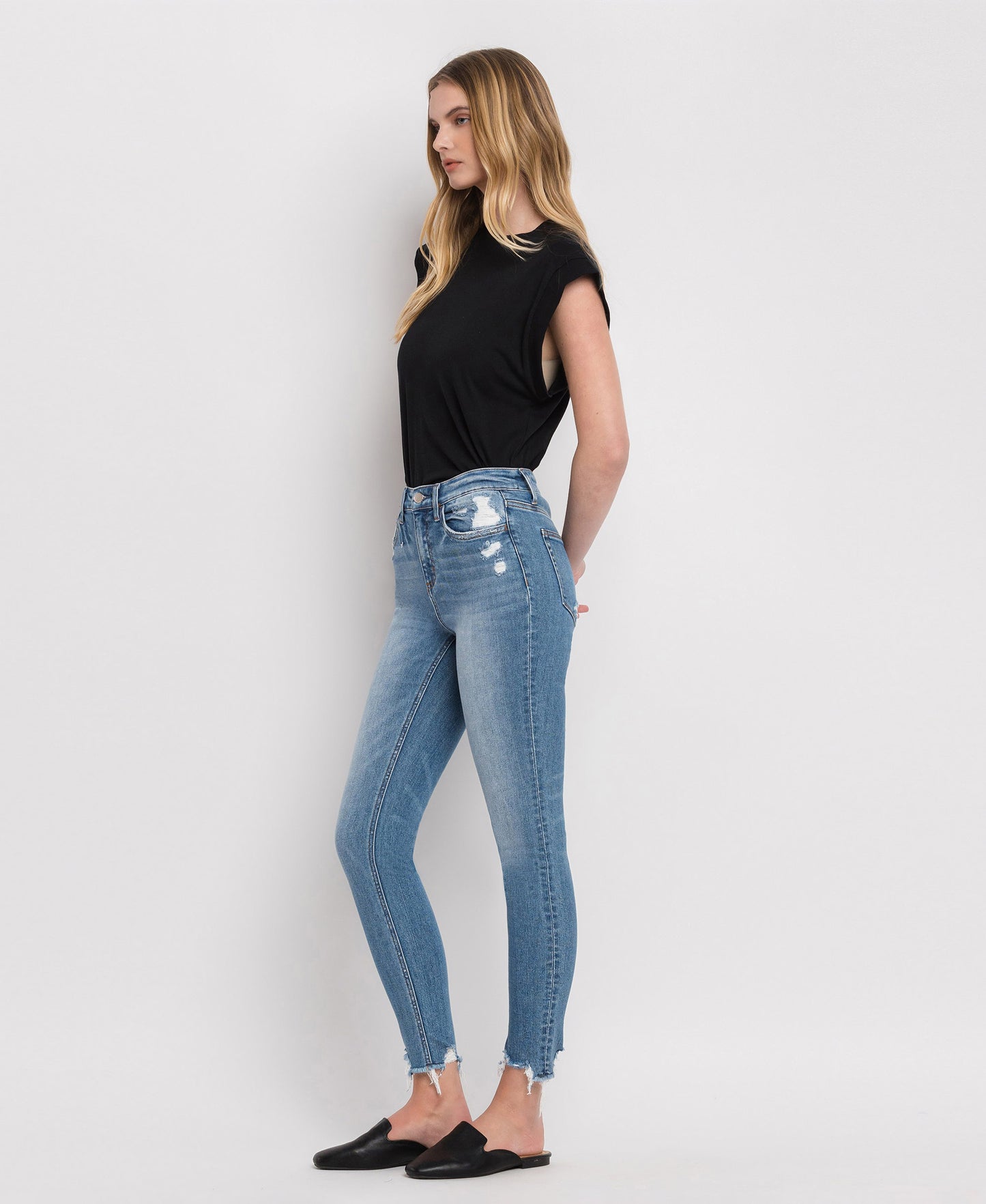 Left 45 degrees product image of Twilling - High Rise Ankle Skinny Jeans