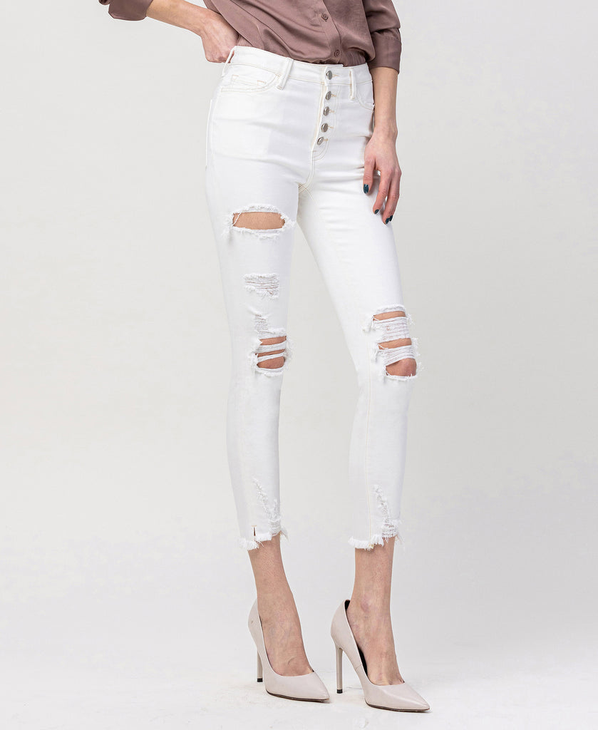 Right 45 degrees product image of Exhilaration - High Rise Button Up Skinny Jeans